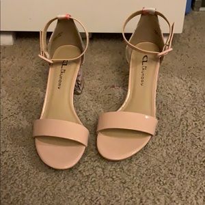 small heel with buckle strap